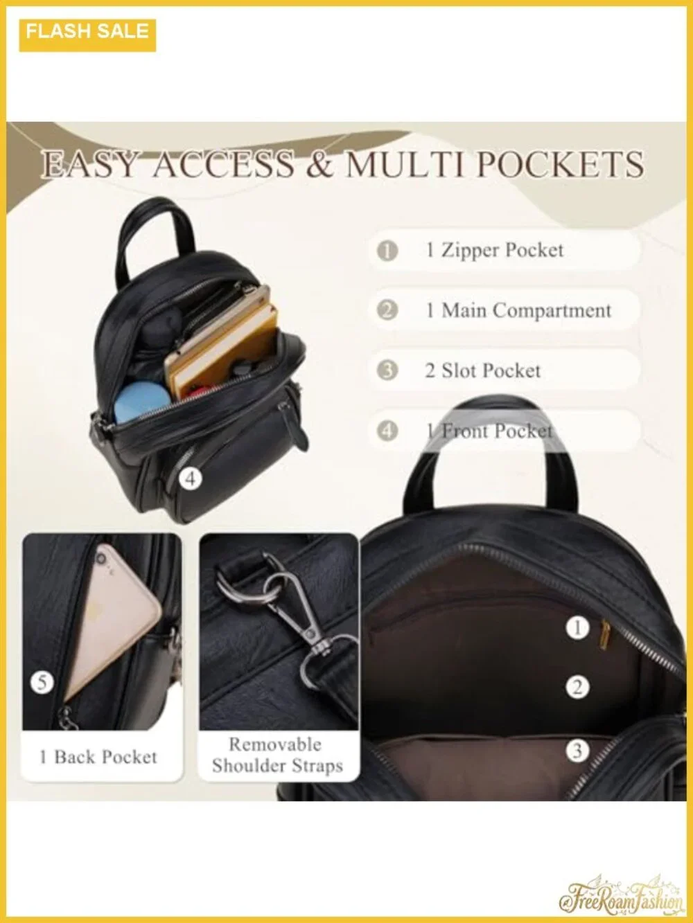 VX VONXURY Mini Backpack Purse for Women Faux Leather Convertible Sling Bag